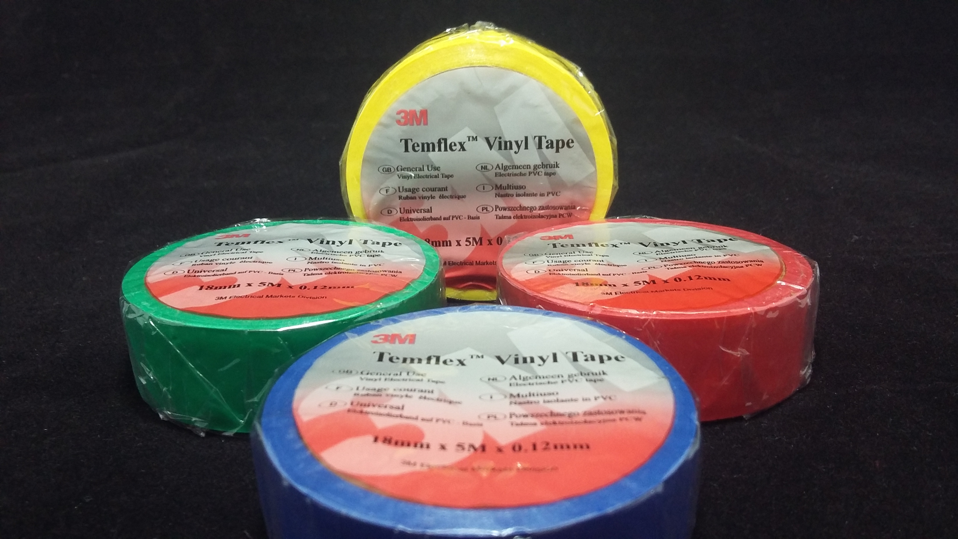 3M Teflon Assorted Colours PVC Electrical Insulation Tape Temflex 1300