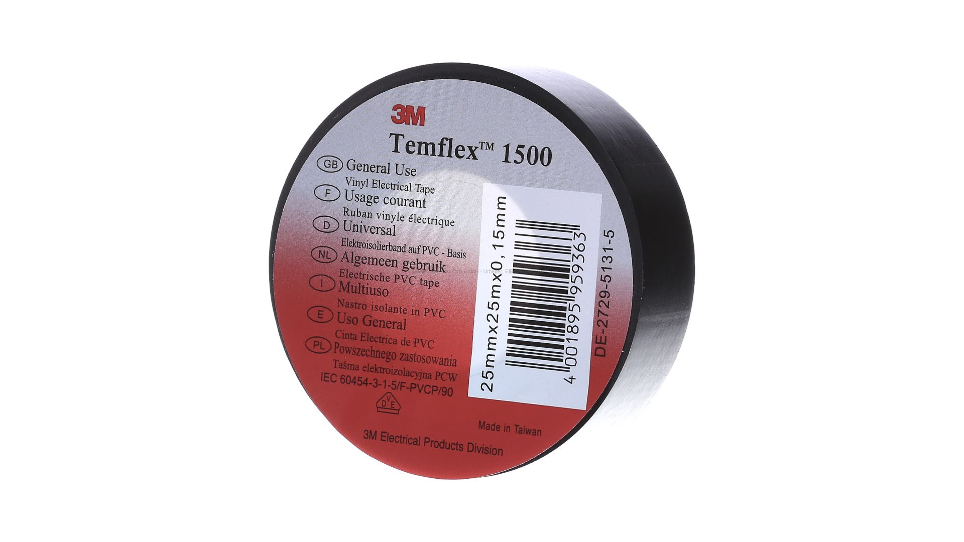 3M Temflex™ Black PVC Electrical Insulation Tape 13/100
